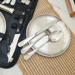 ست ظروف مسافرتی استیل شش نفره کیف دار 27تیکه - تصویر 5