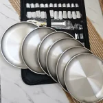 ست ظروف مسافرتی استیل شش نفره کیف دار 27تیکه - تصویر 3